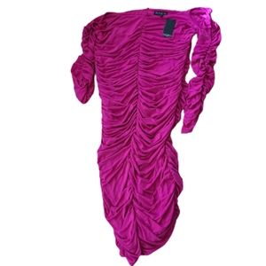 Eloquii "Off The Shoulder" Ruched Dress, Festival Fuschia, size 18
